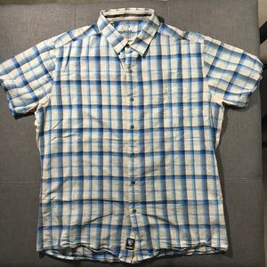 Kuhl Flannel Check Shirt Men's Short Sleeve Button Down Shirt With Pocket Size
